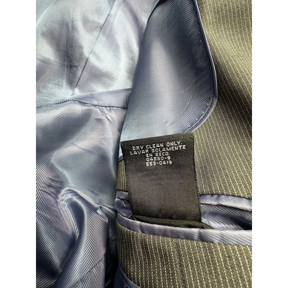 JF J Ferrar Suit Jacket Mens 40R Gray‎ Modern Fit Pinstripe Blazer Two Button